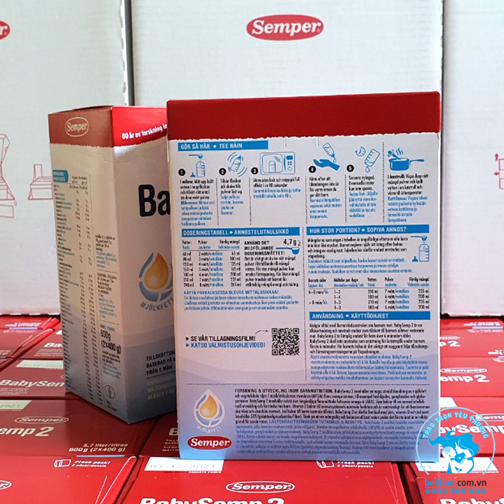 Sữa Bột Semper Thụy Điển 800G Từ Số 1-4