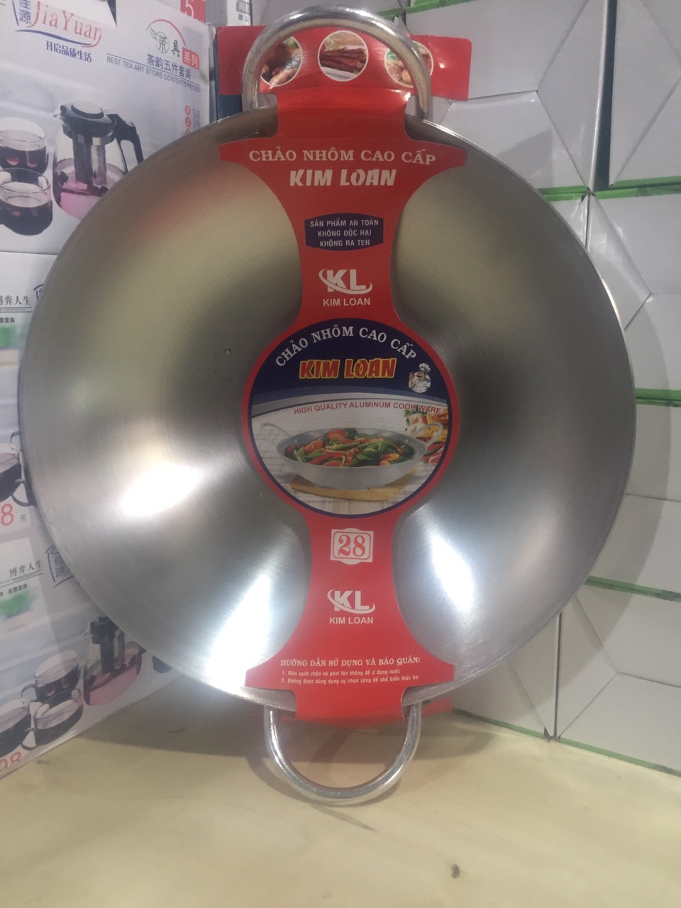 [SALE GIẢM-ẢNH THẬT] Chảo nhôm 2 quai chiên xào an toàn hàng công ty size 26 cm. Chảo 2 quai chiên xào