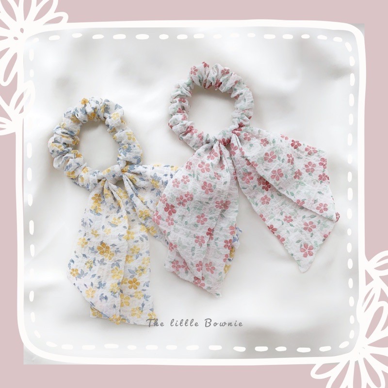 Cột tóc nơ đôi Petal Scrunchie The little Bownie