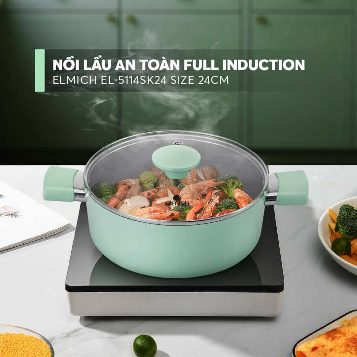 (Chỉ 25-29.10)Nồi lẩu an toàn 24cm full induction…