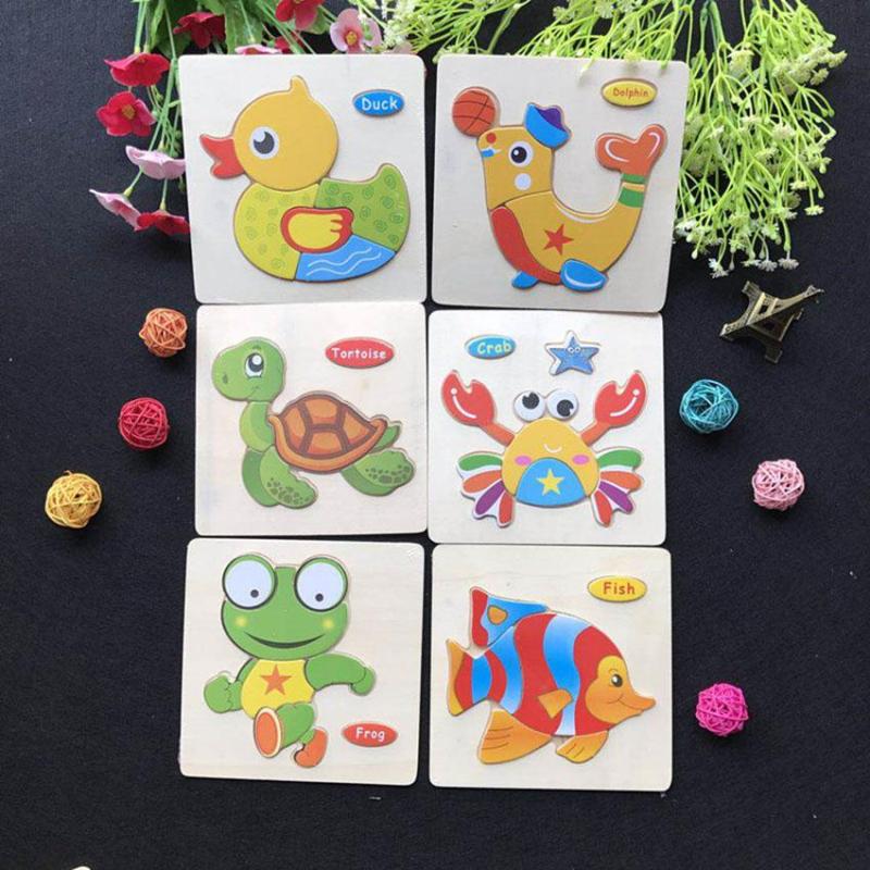 Combo 6 3D paintings smart 3D blocks wooden puzzle creative puzzle toy variable theme building blocks for kids model selection, stimulate the development of memory, visual comparison skills