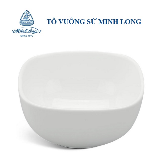 Tô vuông sứ Minh Long 14, 23cm - tô vuông gốm sứ minh long