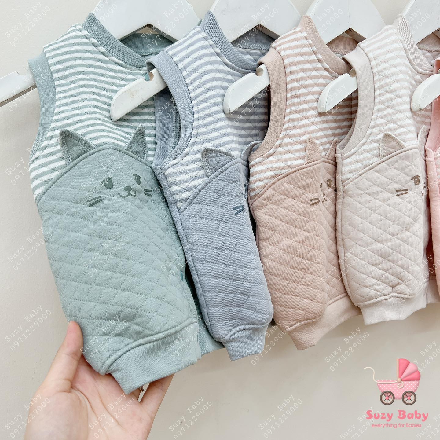 Áo gile sơ sinh Hnee mẫu mới