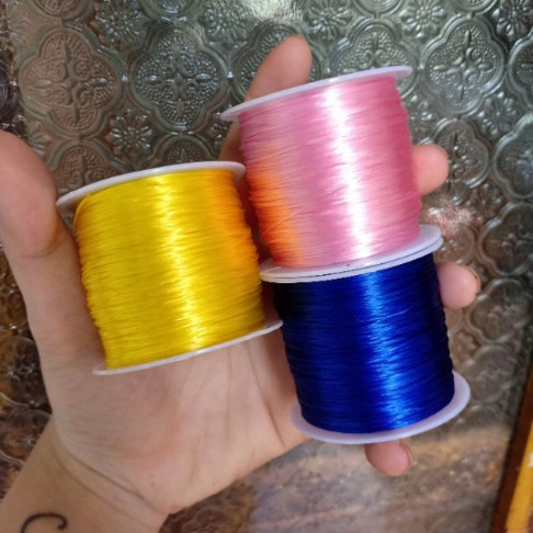 Cước tơ dẹt xỏ vòng chuỗi hạt đá phong thuỷ (70m)