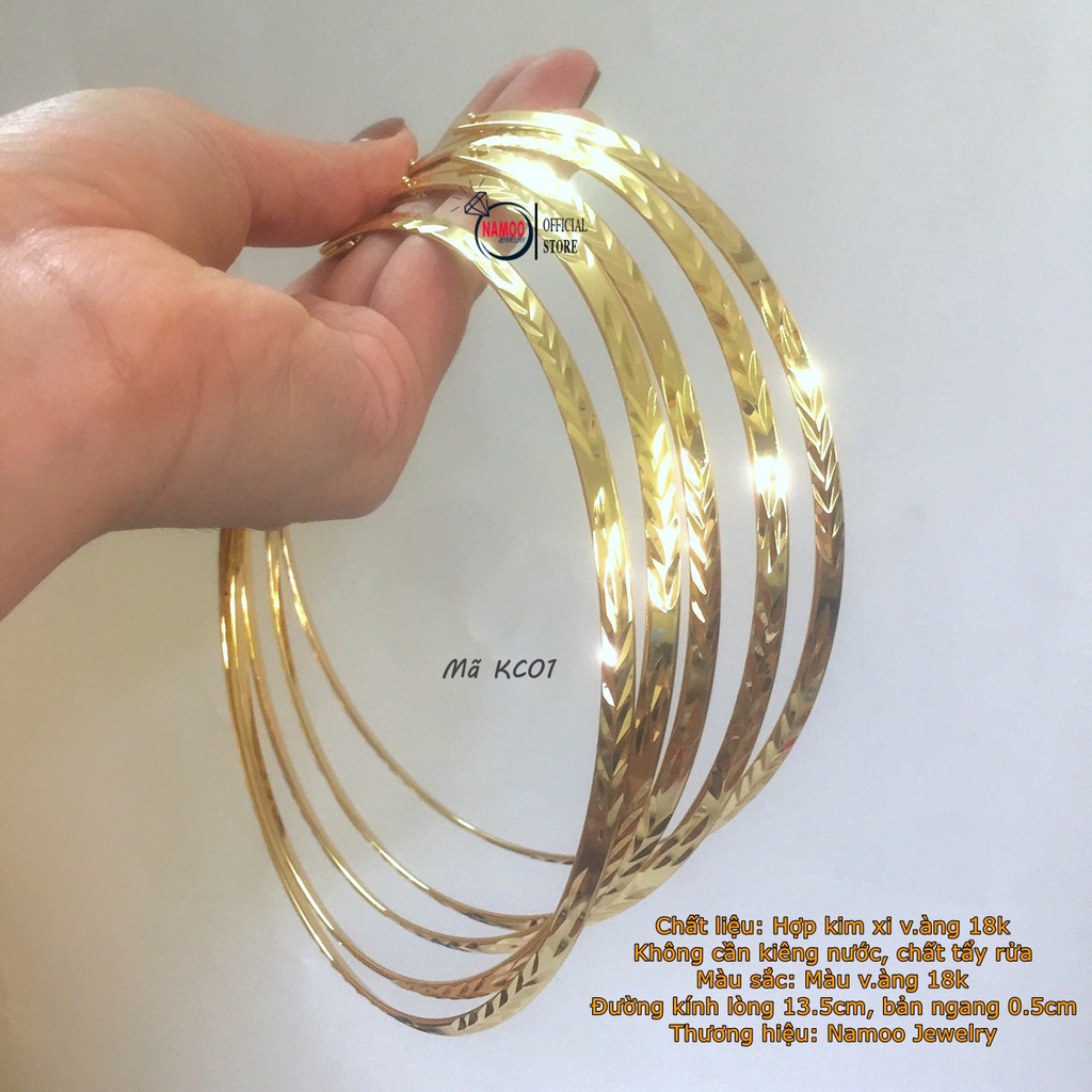 Kiềng Khía Nữ, Kiềng Cổ Vàng KC01 Bền Màu ( 1 chiếc)