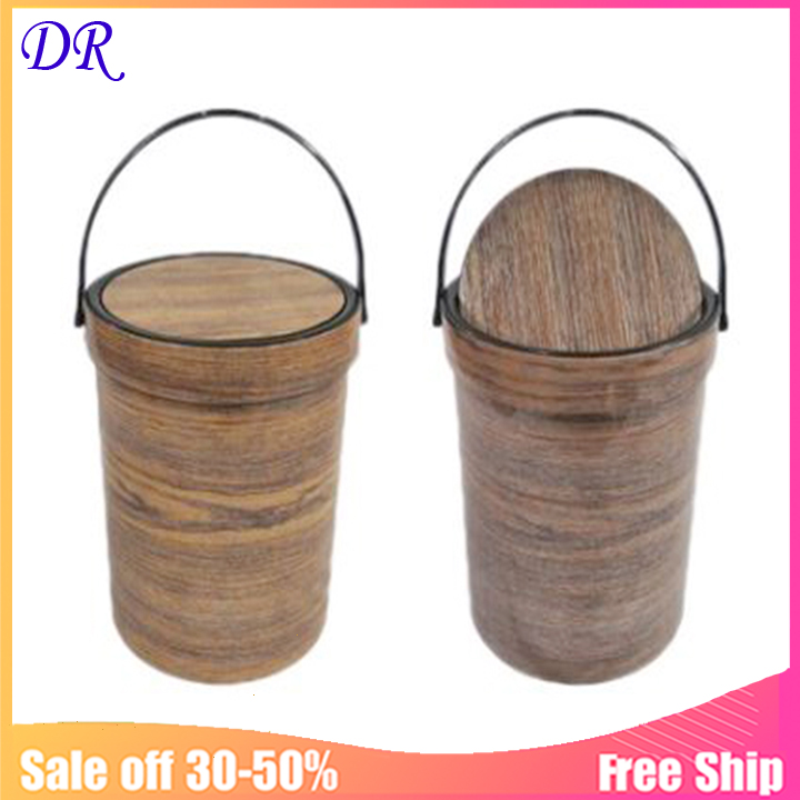 Thùng rác vân gỗ nắp lật thông minh.