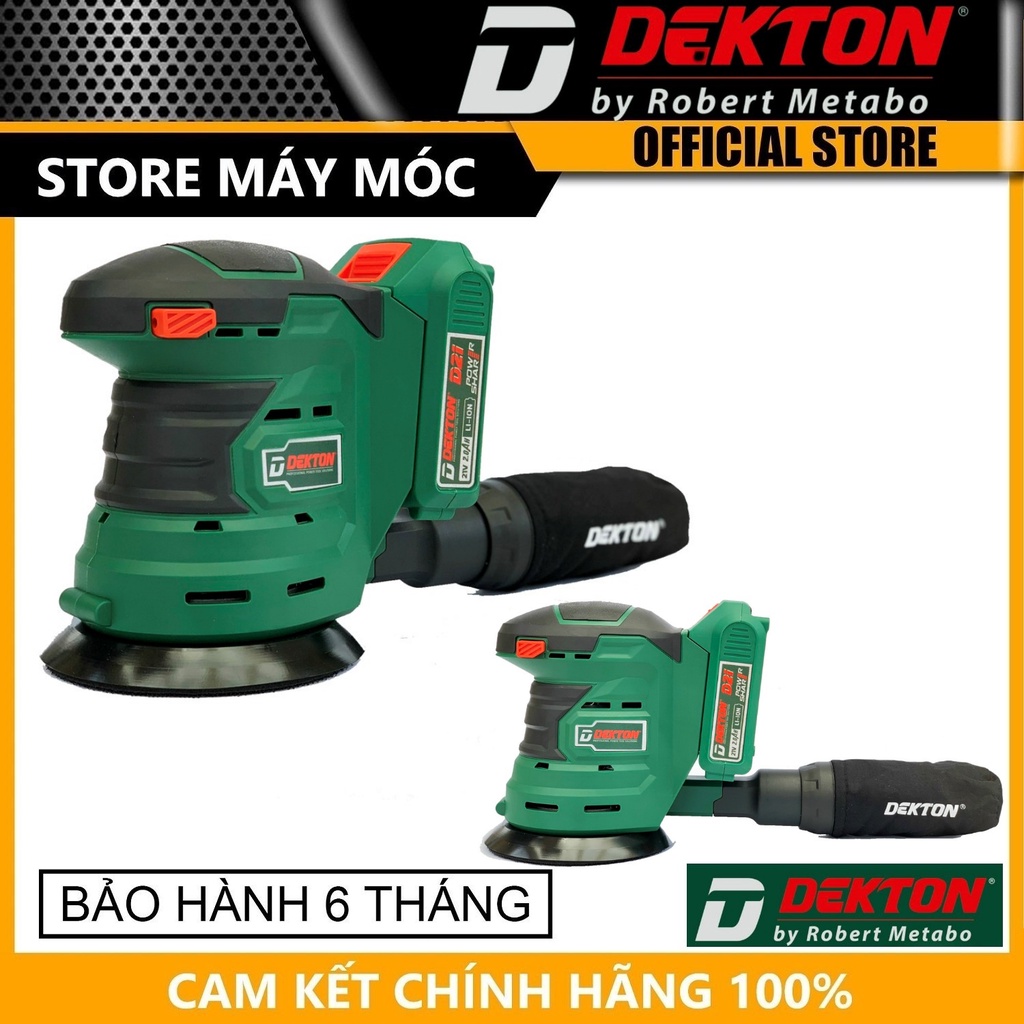 Máy chà nhám tròn dùng pin 21v 450w 125mm dekton d21-mcn125- hàng chính hãng