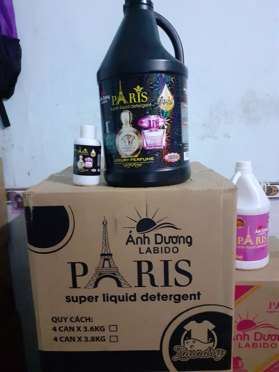 [HCM]Set 4 chai nước giặt Paris 3.6 lít đủ mùi (tặng kèm 4 chai nhỏ 100ml)