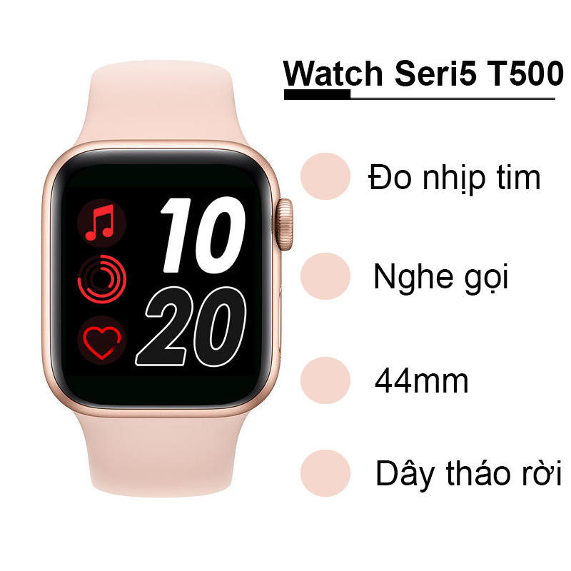 Đồng Hồ Thông Minh T500+  Smart Watch Seri 5,6 - SMART WATCH T500+pluss  -Chống Nước- Thay được hình nền tùy ý  -Thiết kế thời thượng,thông minh - Nghe gọi trực tiếp - Giao diện tổ ong -Pin Cao-Thiết Kế Phong Cách Trẻ Trun