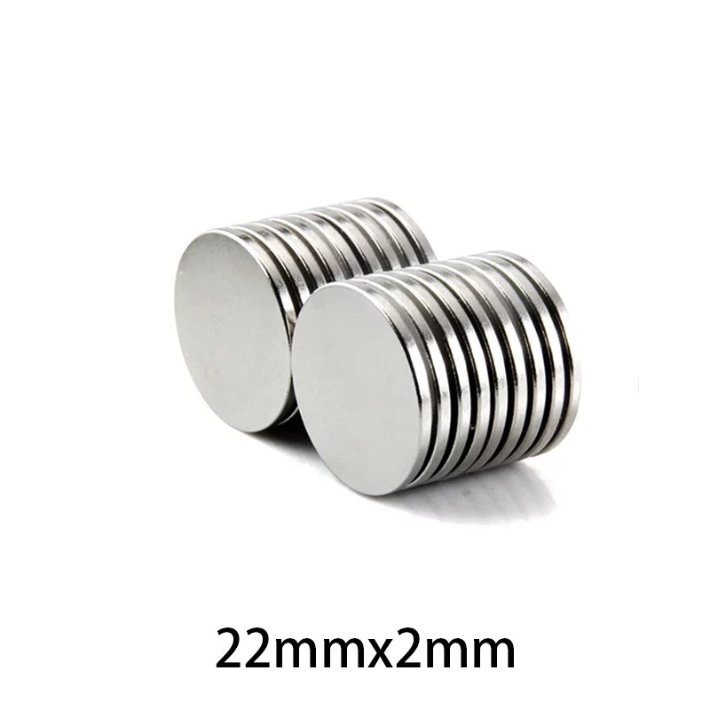 Nam châm đất hiếm lực hút mạnh đường kính 22mm, nam châm màu trắng bạc