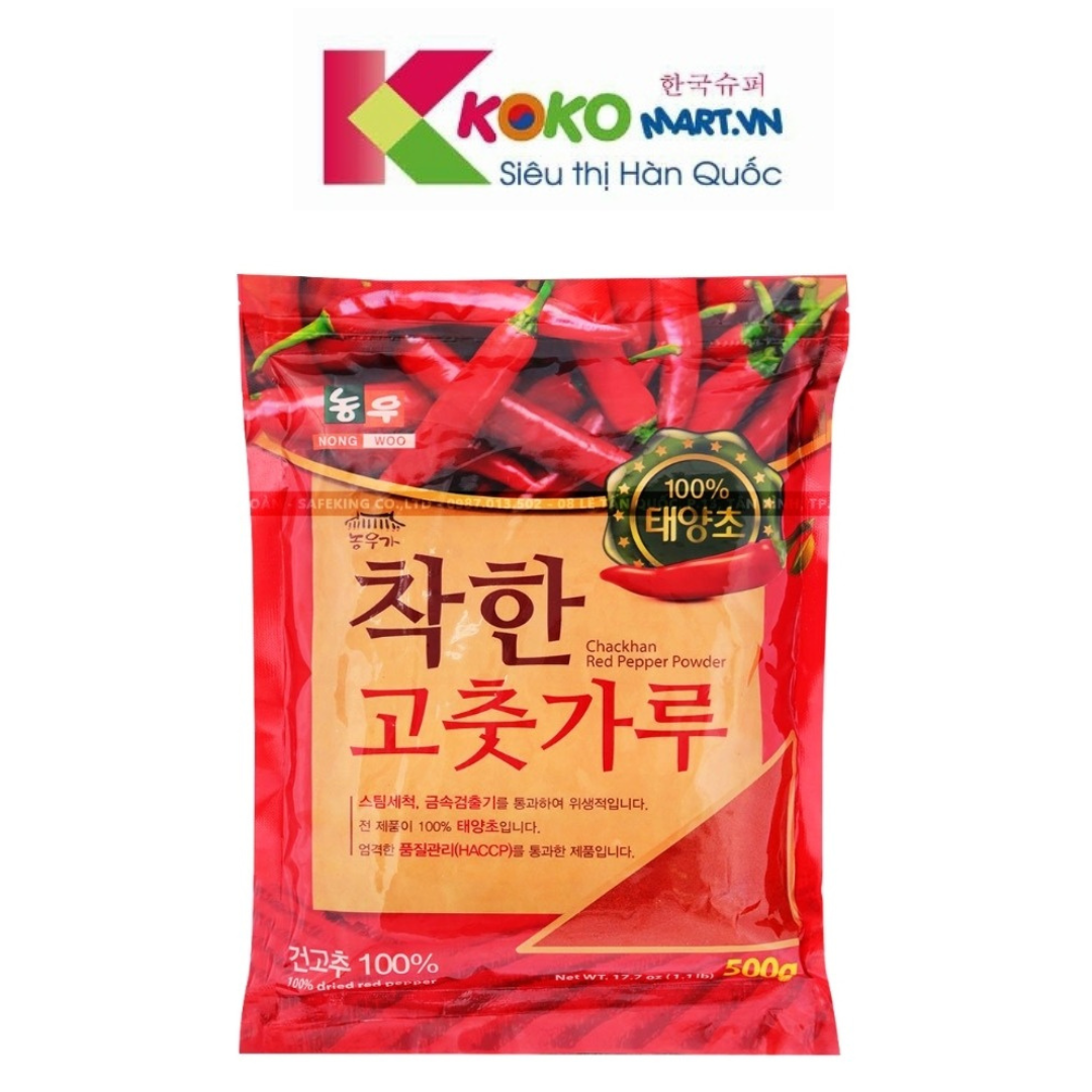 Bột ớt mịn Nongwoo Hàn Quốc túi 500g