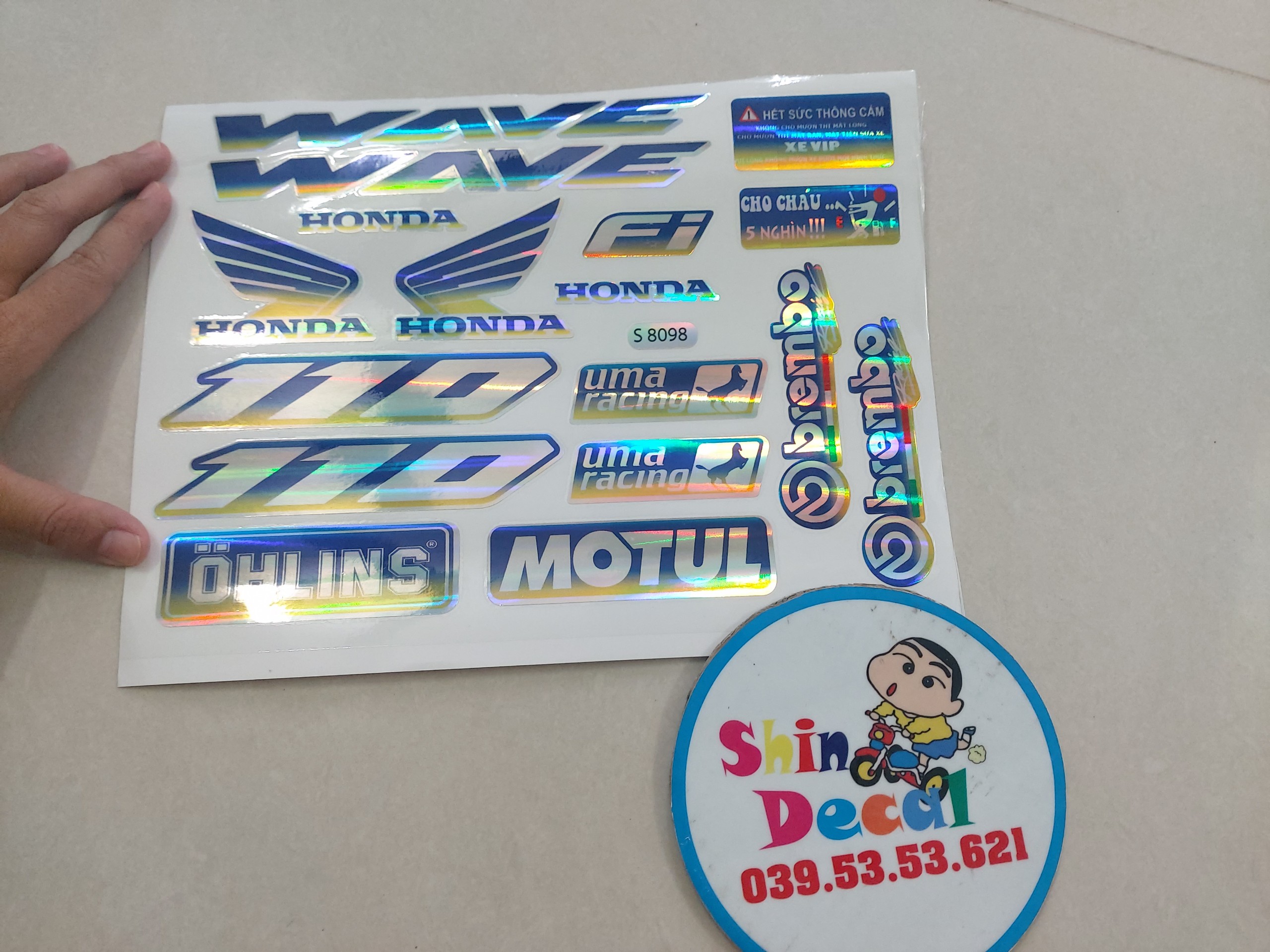 BỘ TEM CROM WAVE 110 ĐẸP SẶC SỠ