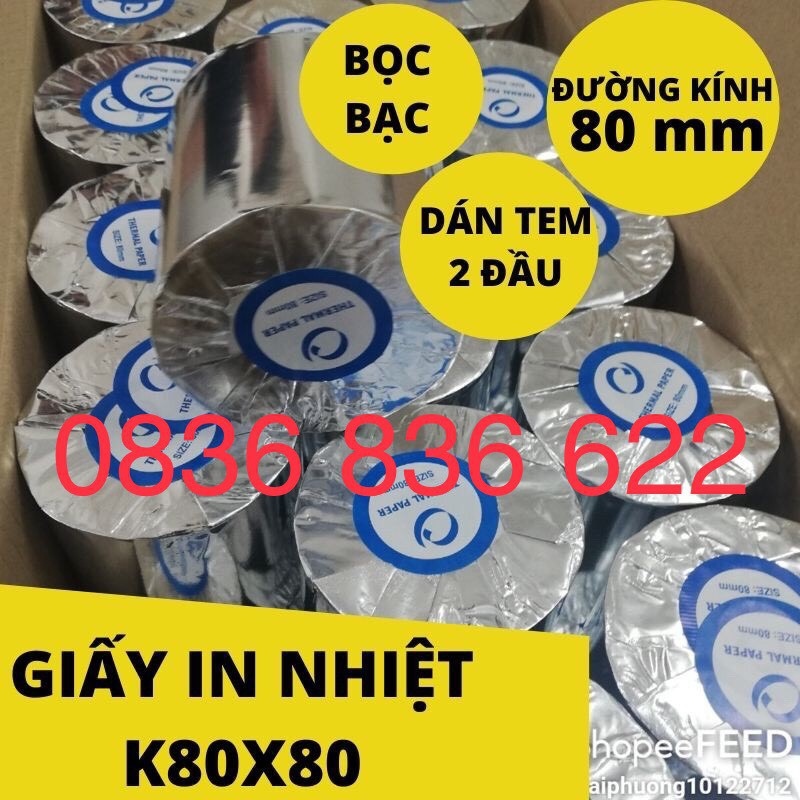 ✥ Giấy hóa đơn giấy bill size đại khổ 80x80 mm