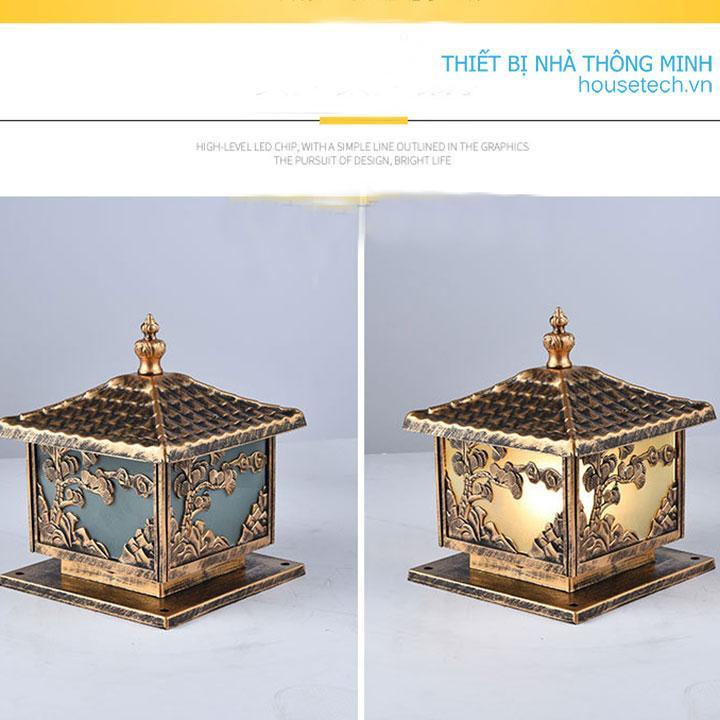 Đèn trụ cổng dùng điện hình Cây Tùng