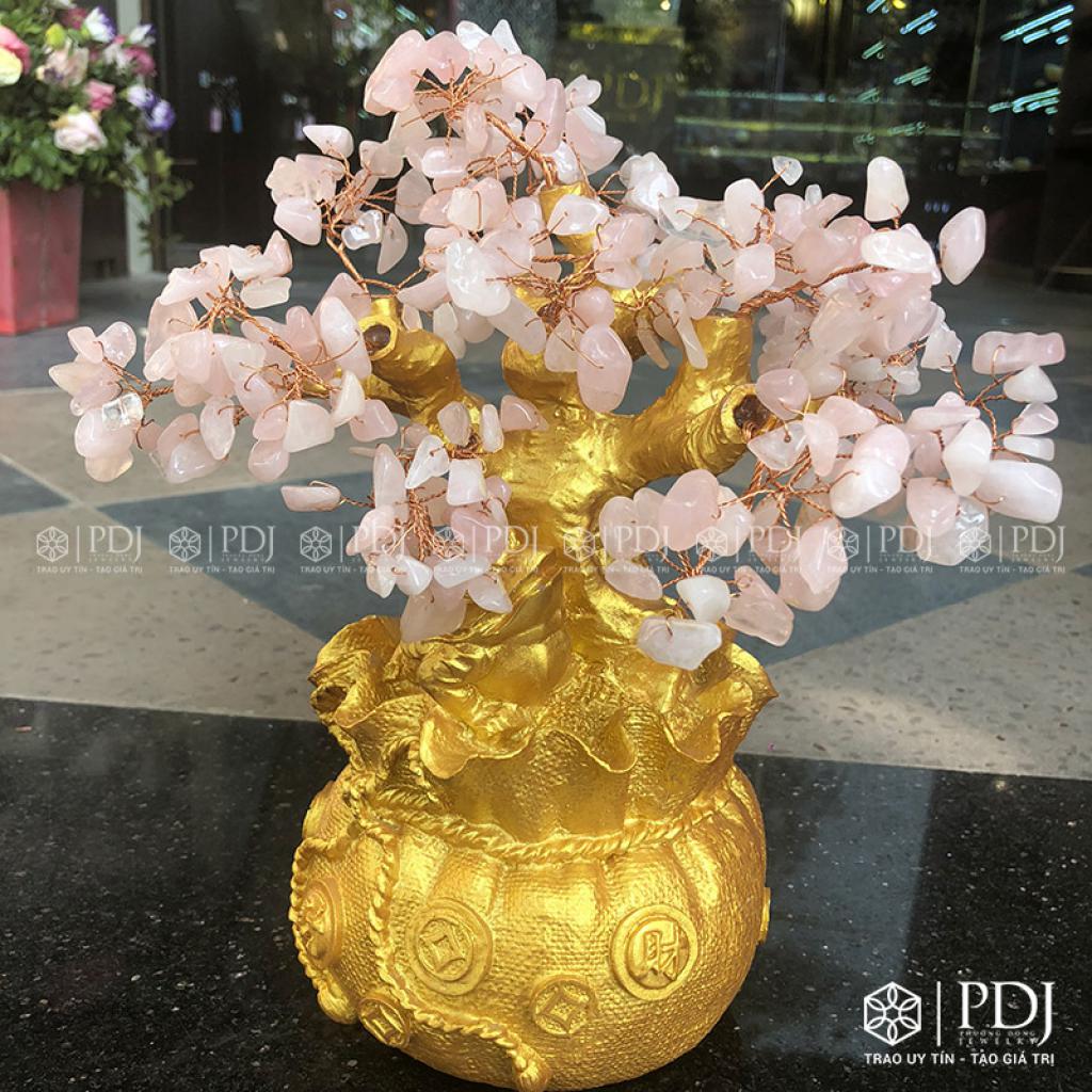 Cây tài lộc đá thạch anh 19cm