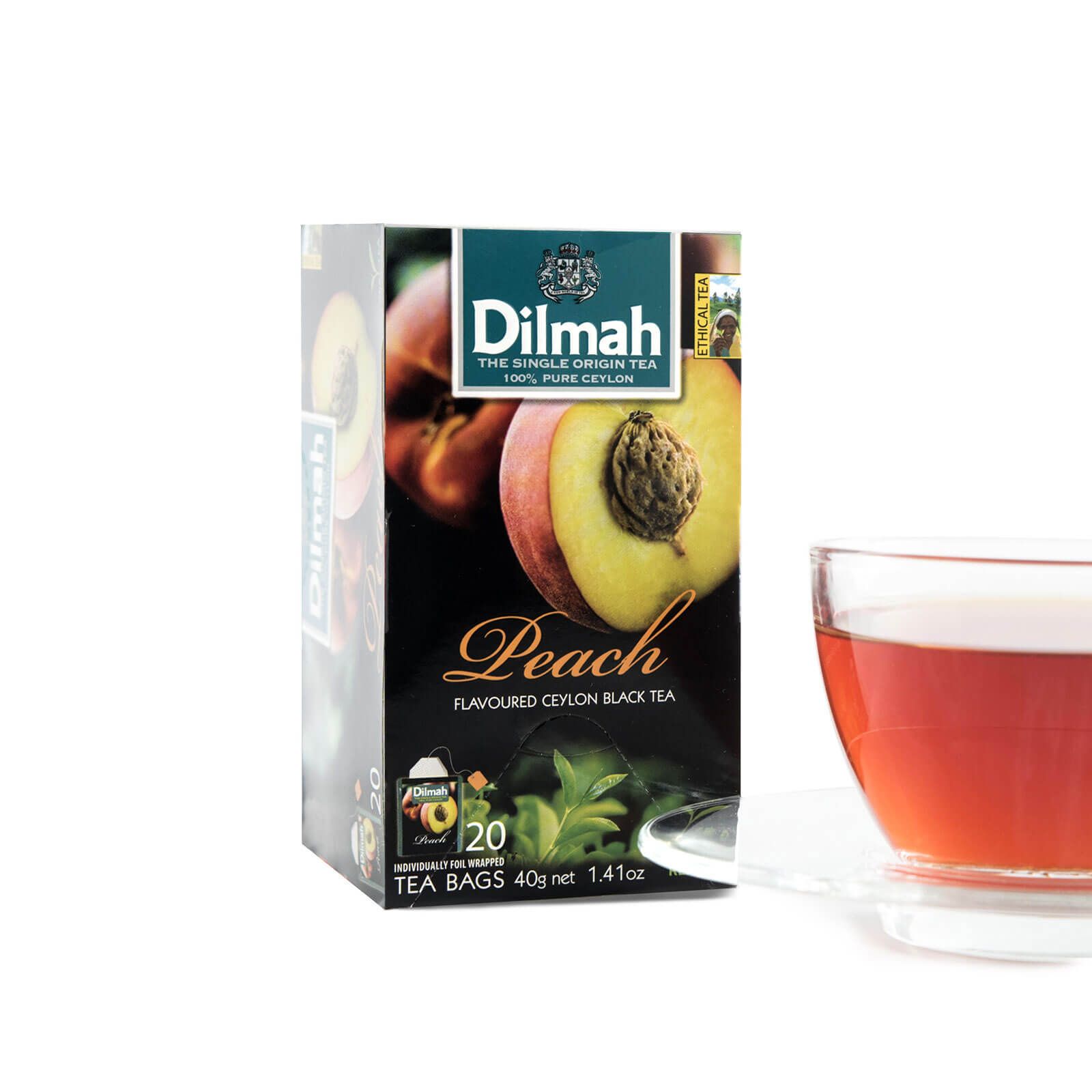Trà Dilmah túi lọc hương đào (Hộp 20 túi lọc x 1.5g)