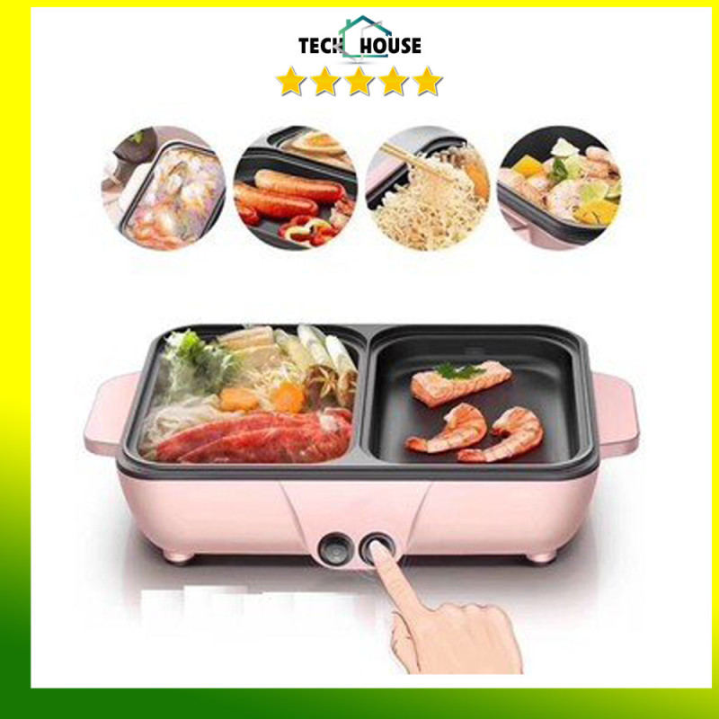 Nồi lẩu nướng korea 2 trong 1| nồi lẩu mini Hàn Quốc| bếp lẩu nướng tiện dụng, chất lượng đảm bảo an toàn đến sức khỏe người sử dụng, cam kết hàng đúng mô tả
