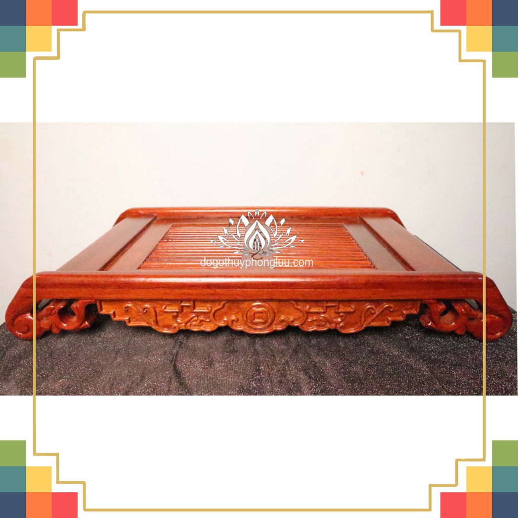 Khay trà nan bằng gỗ hương 53x29cm