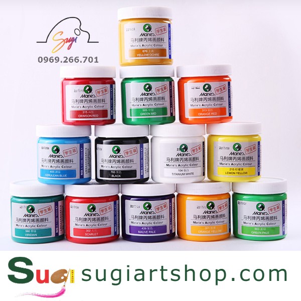 Màu Vẽ Acrylic Maries 100ml, acrylic MARIE'S 100ml