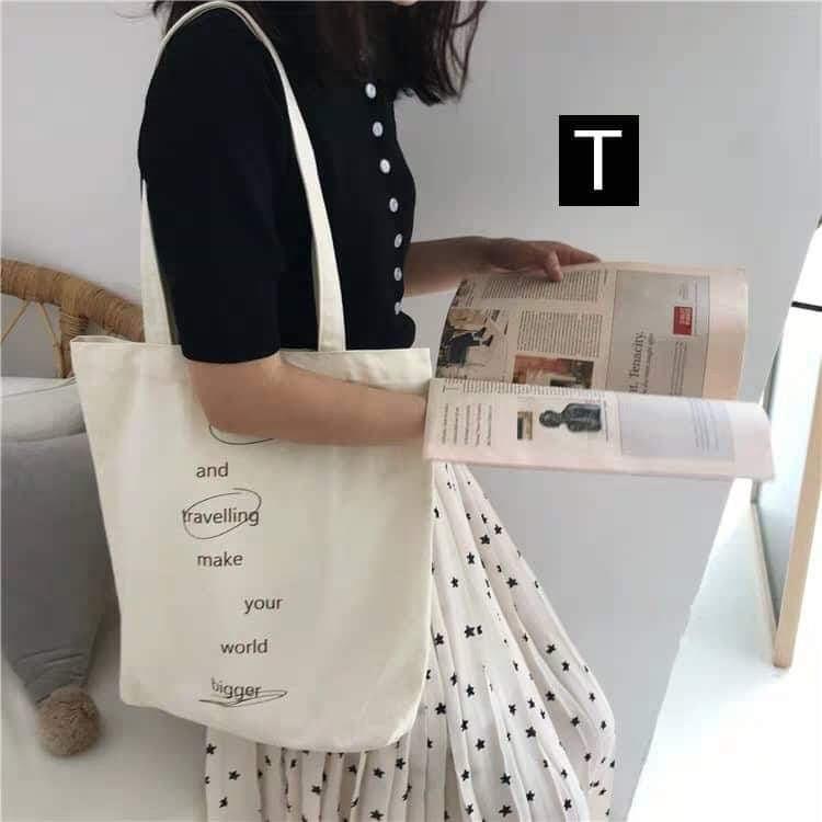 Túi vải in hình dọc chữ dtr0319
