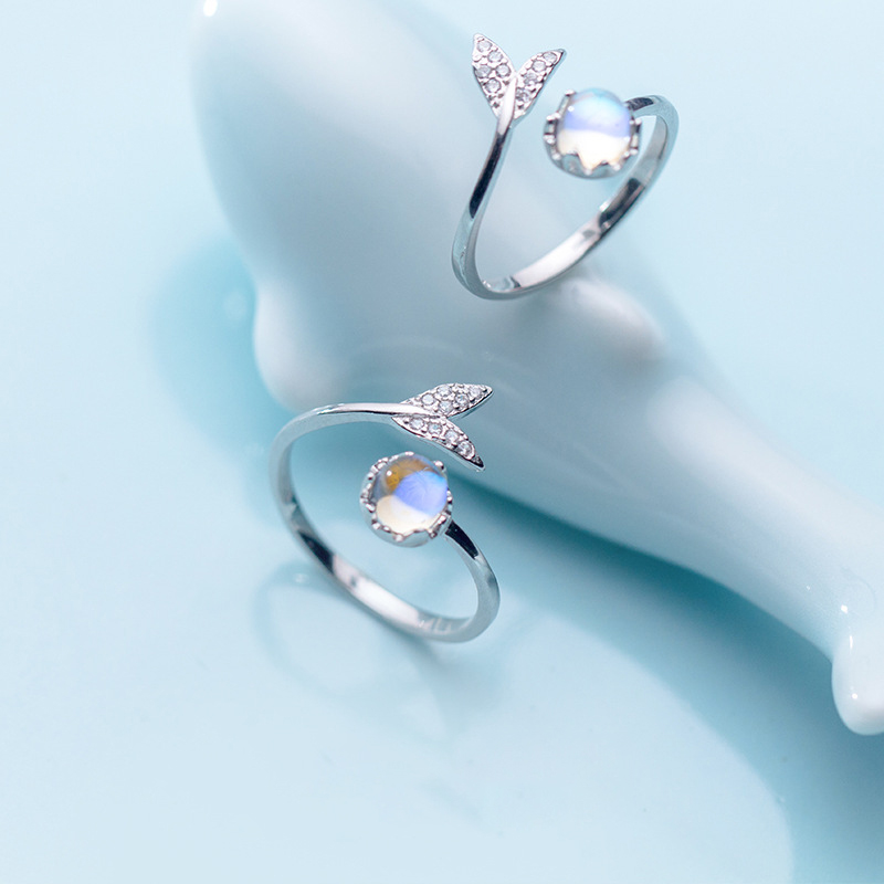 Nhẫn bạc nữ ailuoqi - nhẫn bạc nữ s925 họa tiết đuôi cá - n2460 - bảo ngọc jewelry