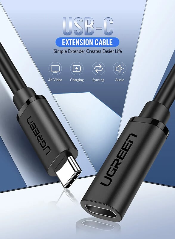 Ugreen 40574 50CM cáp usb type c nối dài ED008