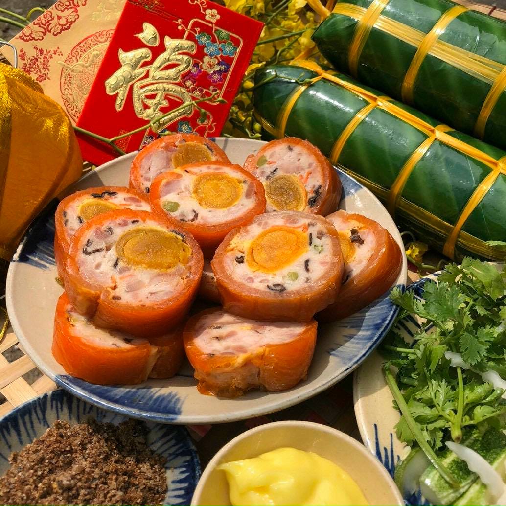 Jambon trứng muối. Chả da cam đòn 500g