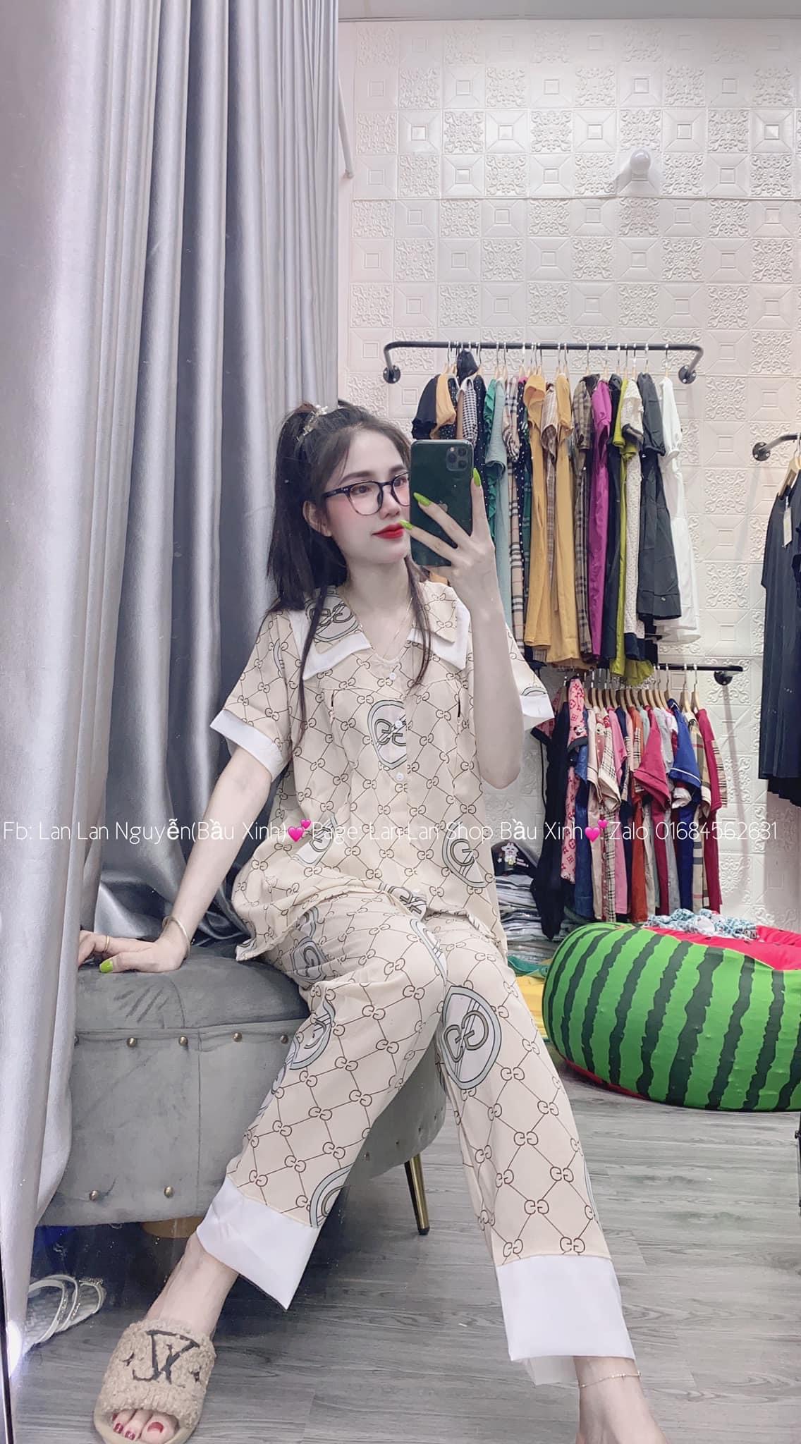 (Xả kho bộ dài lụa hè) Bộ bầu Dài lụa Hàn và cho con bú khoá kéo