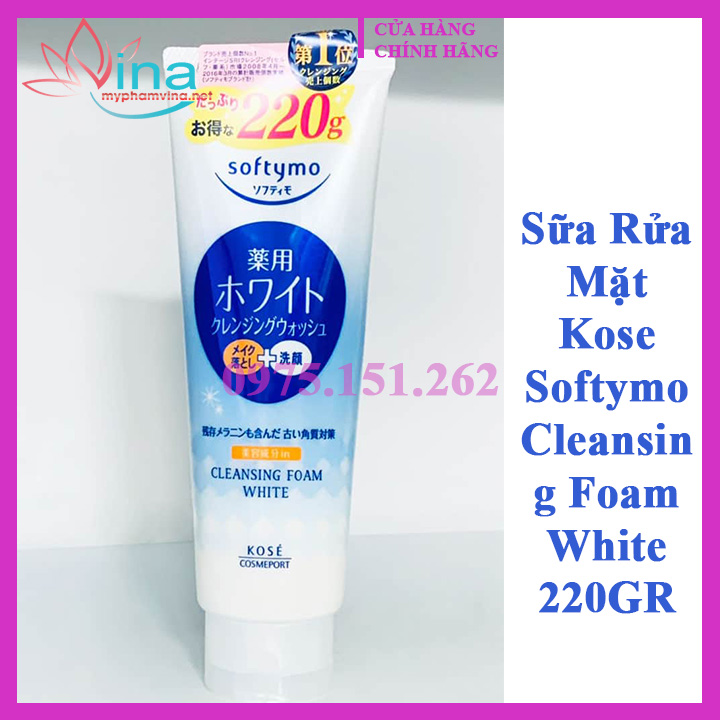 Sữa rửa mặt kose softymo cleansing foam white 220gr