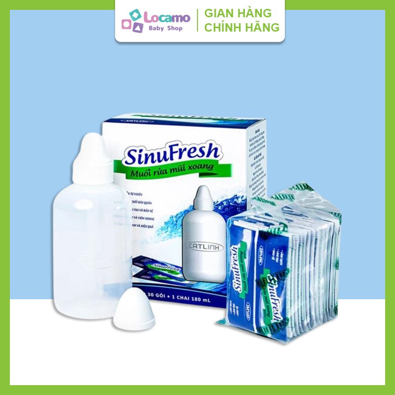 Muối rửa mũi xoang Sinufresh Cát Linh giảm ngạt mũi mỗi ỗ trợ viêm mũi viêm xoan khô mũi chảy nước mũi