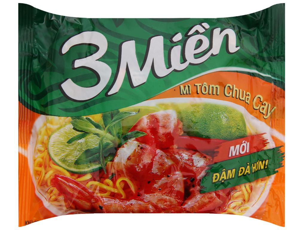 Thùng Mì 3 Miền Tôm Chua Cay 30 gói x 65gr