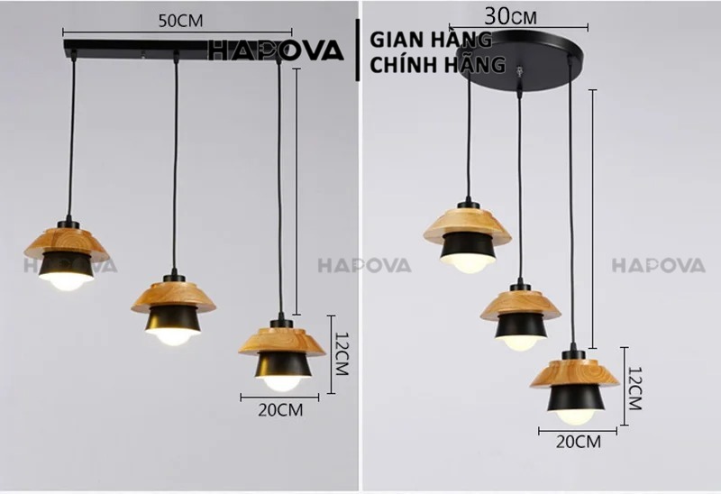Đế bộ 03 Đèn thả trần HAPOVA YUKI 8993