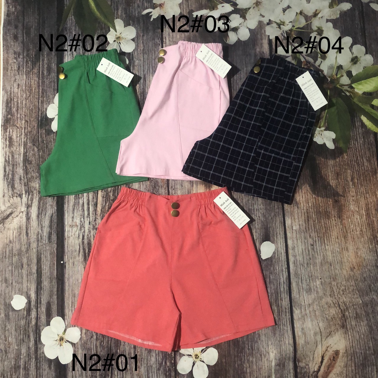 Quần short lưng chun cạp cao co dãn hot