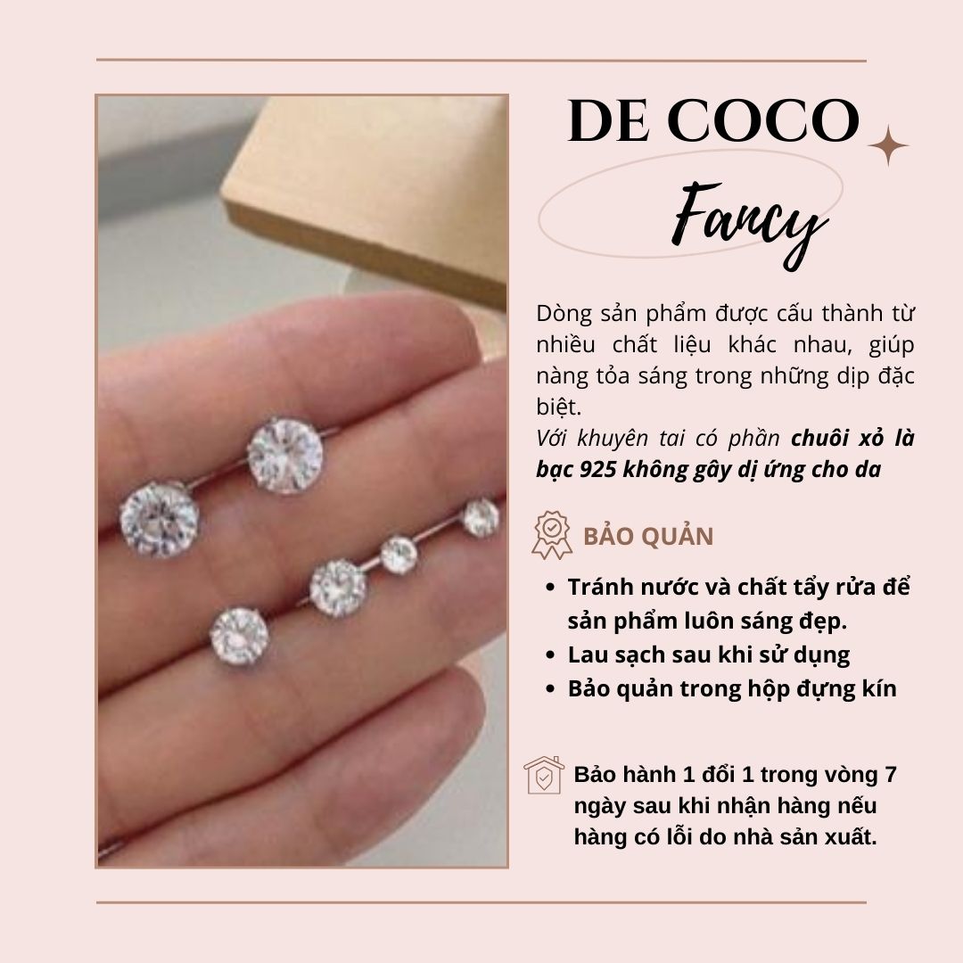 Khuyên tai bông tai Harley đính đá De Coco