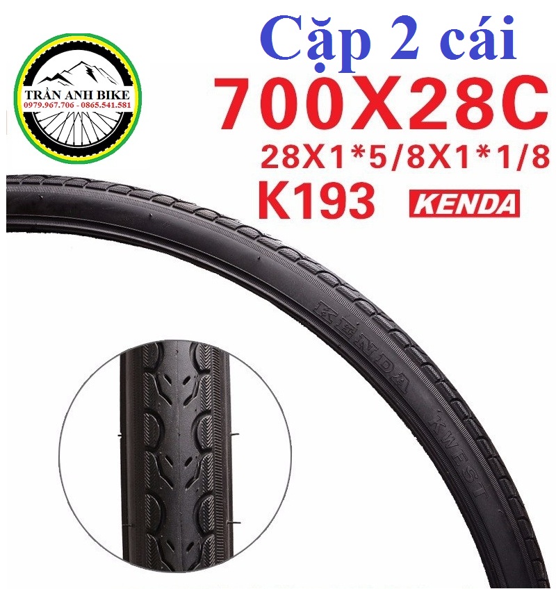 Cặp 2 cái vỏ lốp xe đạp KENDA KWEST K193 700x28C - 2 chiếc