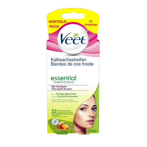 Hộp 22 Mếng dán tẩy lông vùng mặt Veet Essential - Đức