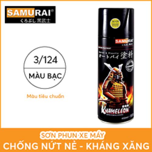 Sơn xịt Samurai màu bạc 124