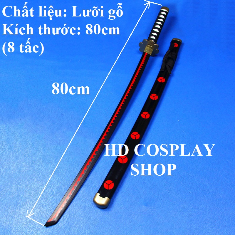 (CÓ SẴN) Kiếm gỗ Zoro One Piece Dài 80cm (8 Tấc) và 100cm (1 mét) Kiếm Nhật Mô Hình SANDAI KITETSU - Đã Lắp Ráp Sẵn