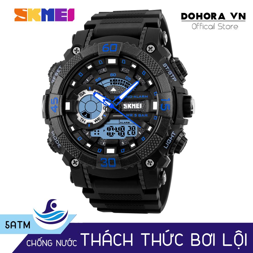 Đồng hồ thể thao nam Skmei 1228 Stopwatch chống nước 50m dây cao su cao cấp