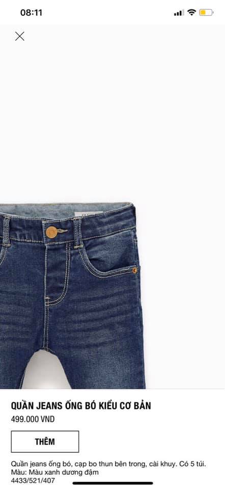 Quần bò Zara bé trai dư xịn