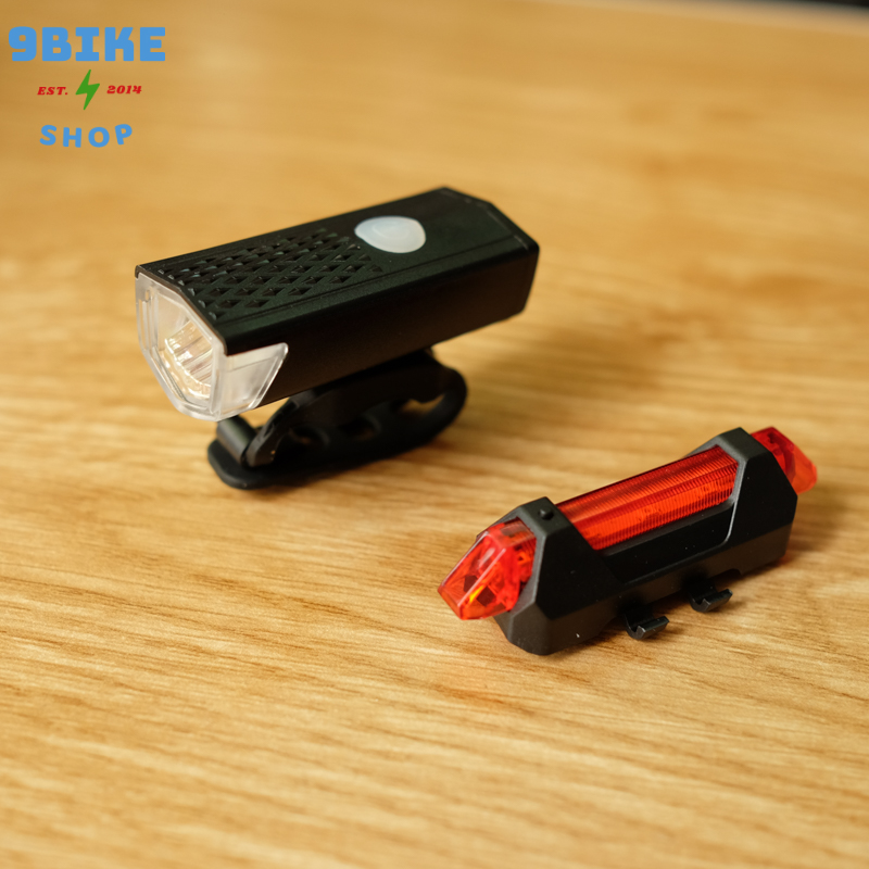 Đèn led xe đạp combo trước sau sạc USB DC- 2218