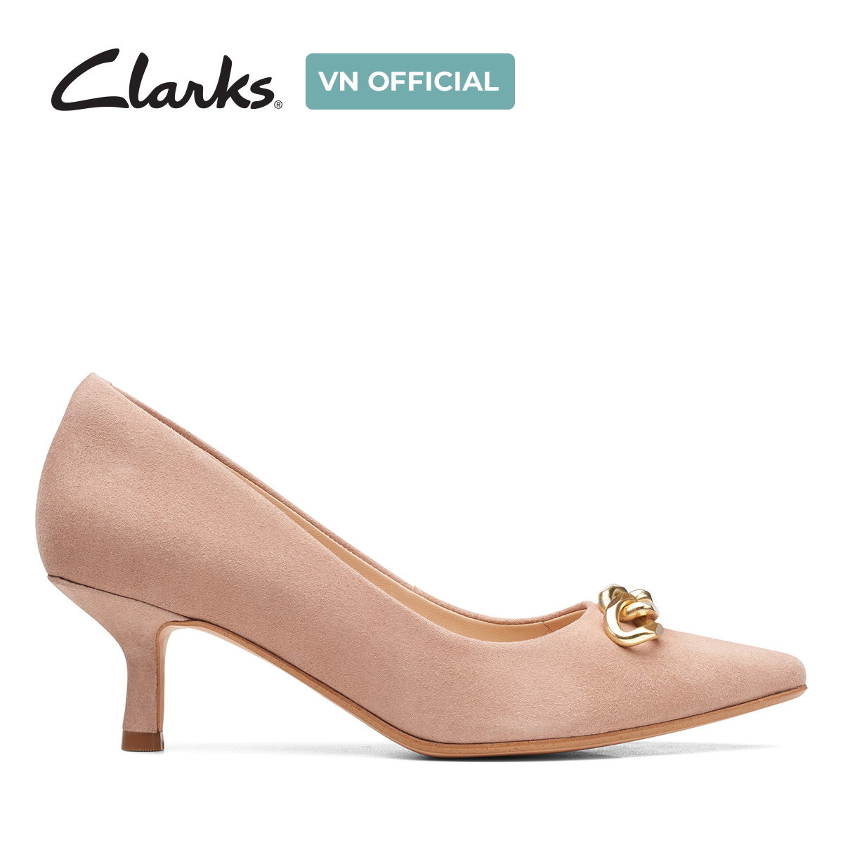 Giày Cao Gót 5.5cm Da Lộn Nữ Clarks - Violet55 Trim