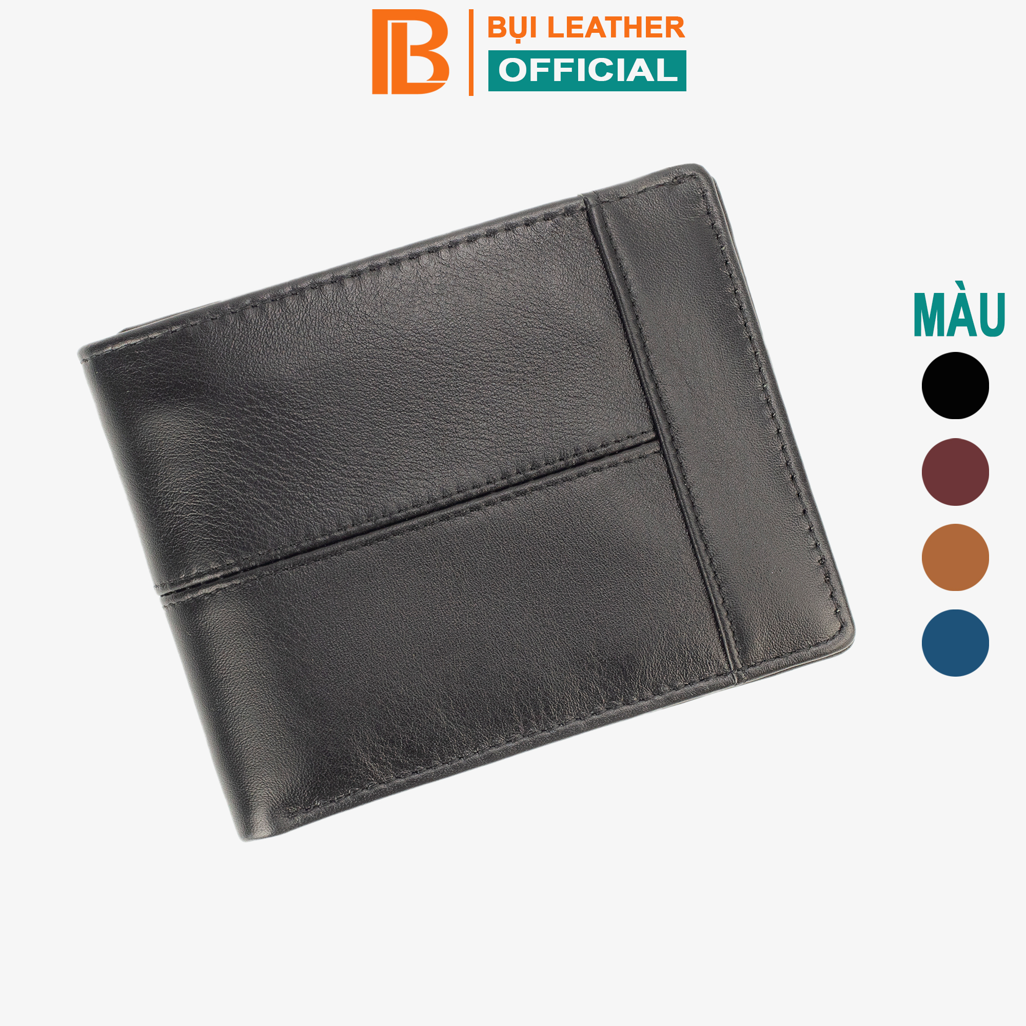 Ví nam da bò V106 cao cấp, bóp nam da bò thật nhiều màu nhiều ngăn chứa tiền chứa thẻ, dáng ngang có khóa kéo,lót da heo bền bỉ, Fullbox hộp sang trọng làm quà tặng,thương hiệu Bụi leather chuyên đồ da thật