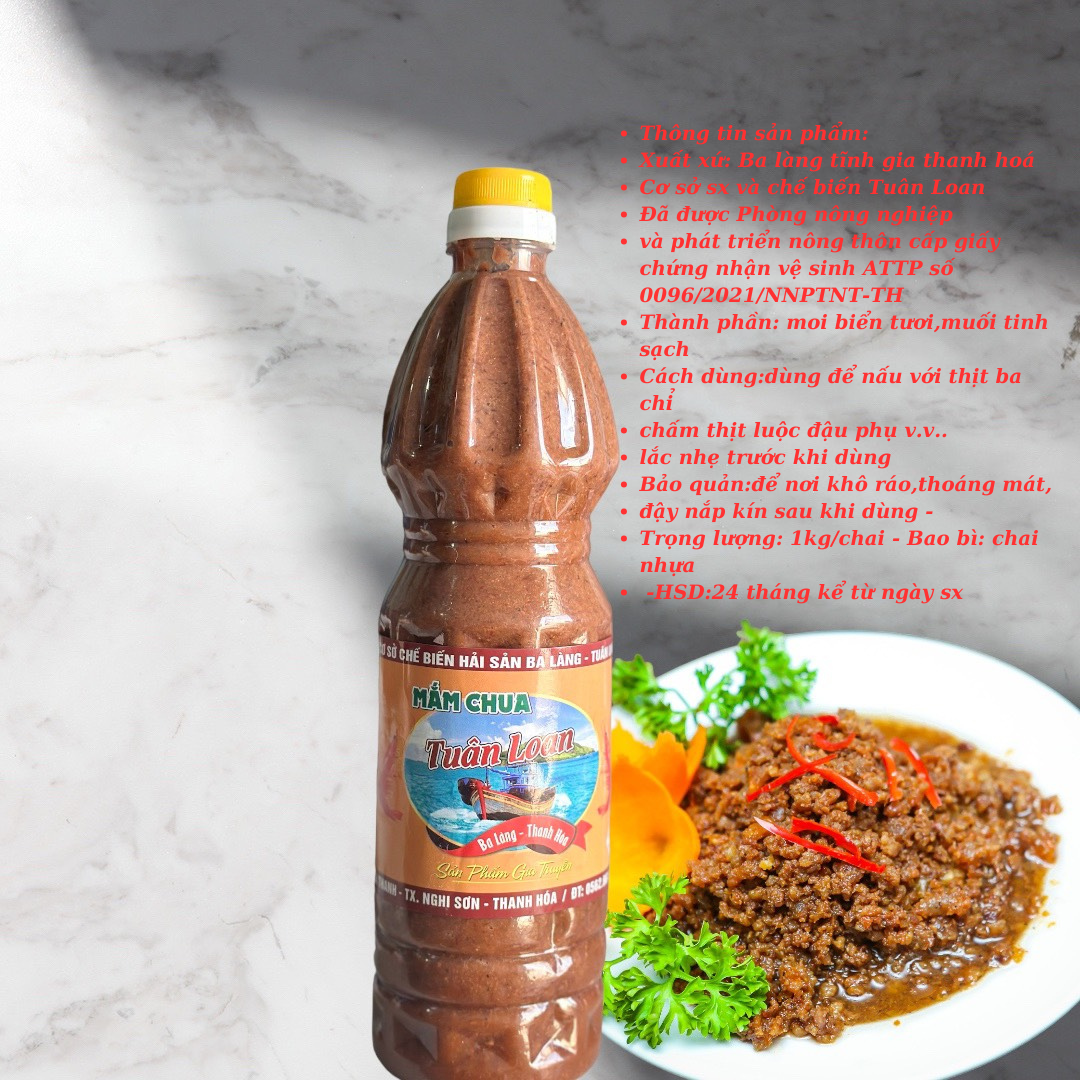 Mắm tép chua trưng thịt 1kg ba làng thanh hóa
