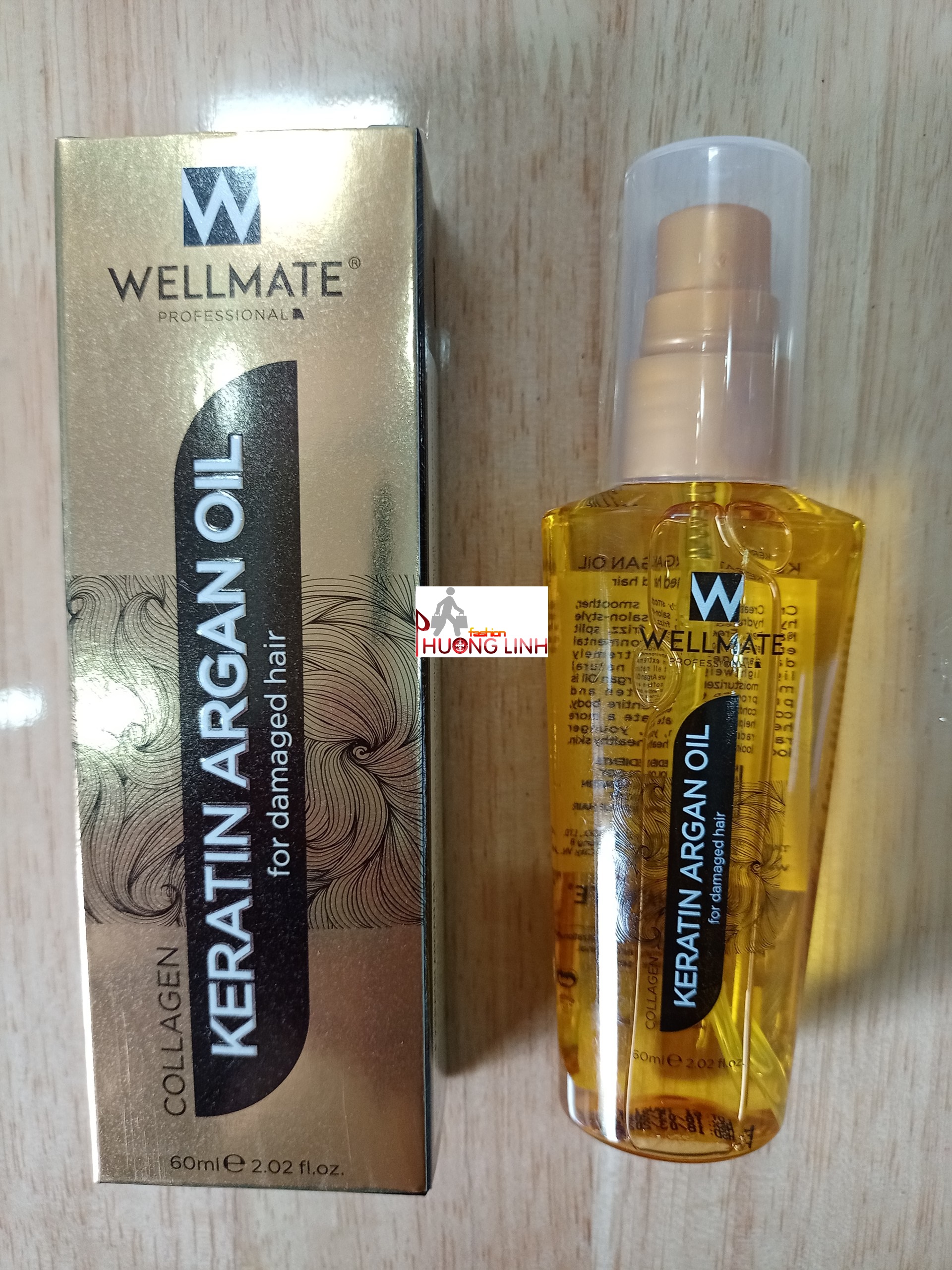 Tinh dầu vàng phục hồi tóc hư tổn 60ml Wellmate Keratin - bao test hàng chính hãng - phụ liệu tóc