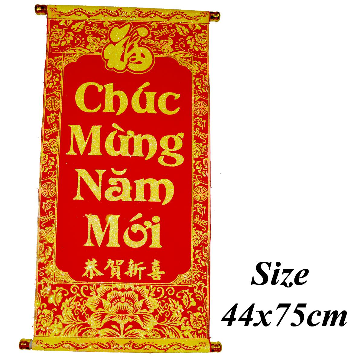[HCM]Liễn nhung đỏ trang trí Tết-Chúc Mừng Năm Mới