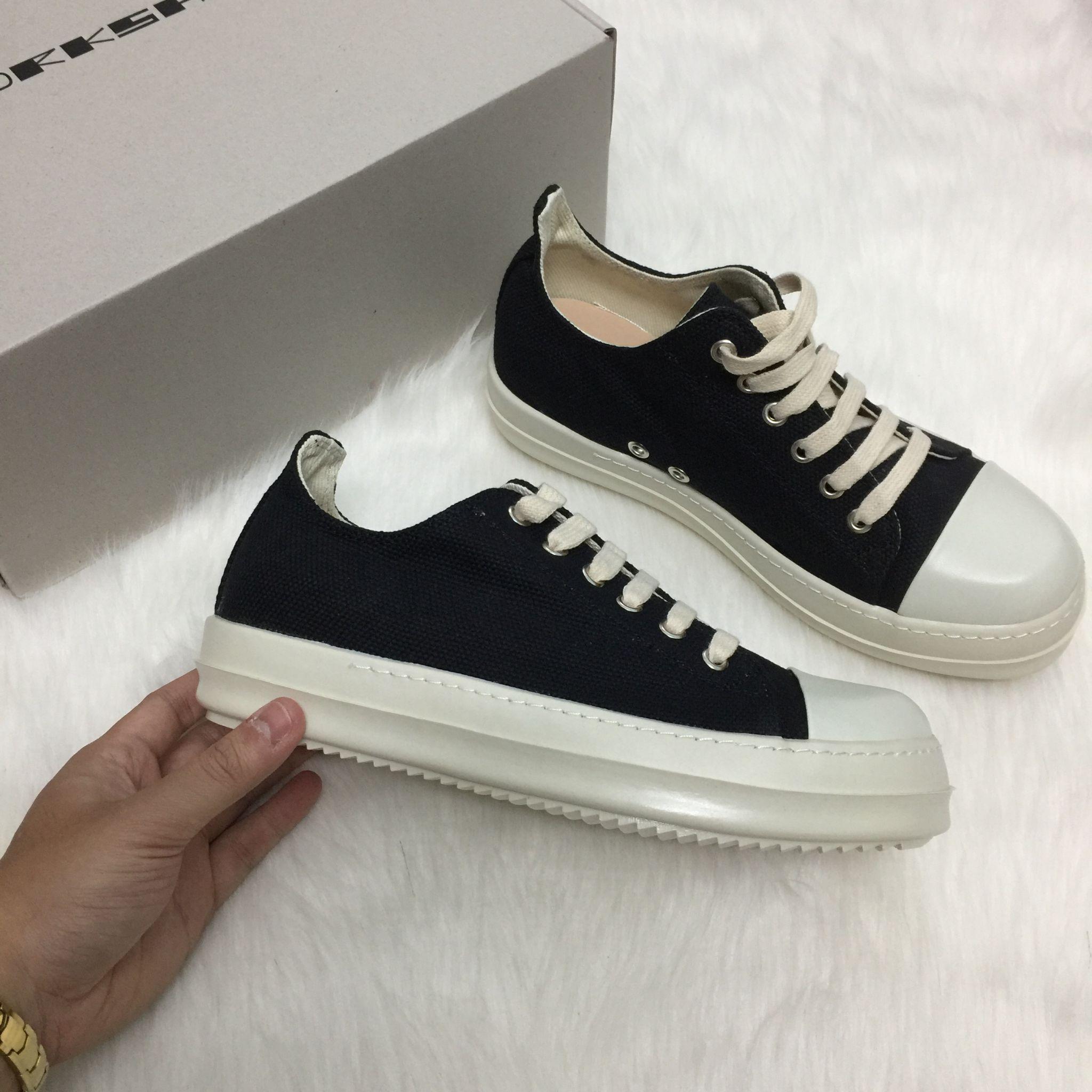[Tặng Hộp & Tặng Tất] Giày Thể Thao Sneaker Rick Owen Cổ Thấp Đế Thơm - Nam Nữ
