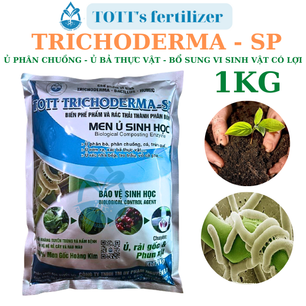 Chế phẩm men vi sinh nấm trichoderma dùng ủ phân và xử lý đất gói 1kg tott's fertilizer
