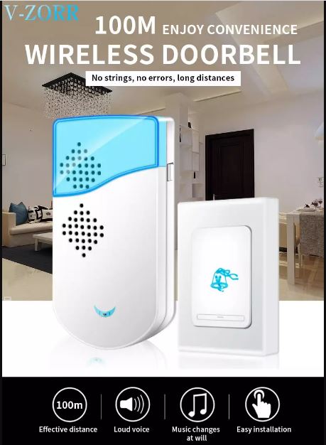 Chuông cửa không dây 220VAC - chuông cổng (kèm Pin nút nhấn)