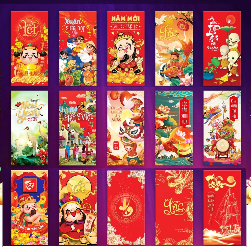 Combo 50 Bao Lì Xì Tết 2022 Mẫu Mới